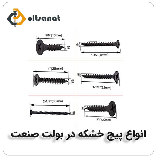 خرید پیچ خشکه بولت صنعت انواع پیچ خشکه در بولت صنعت